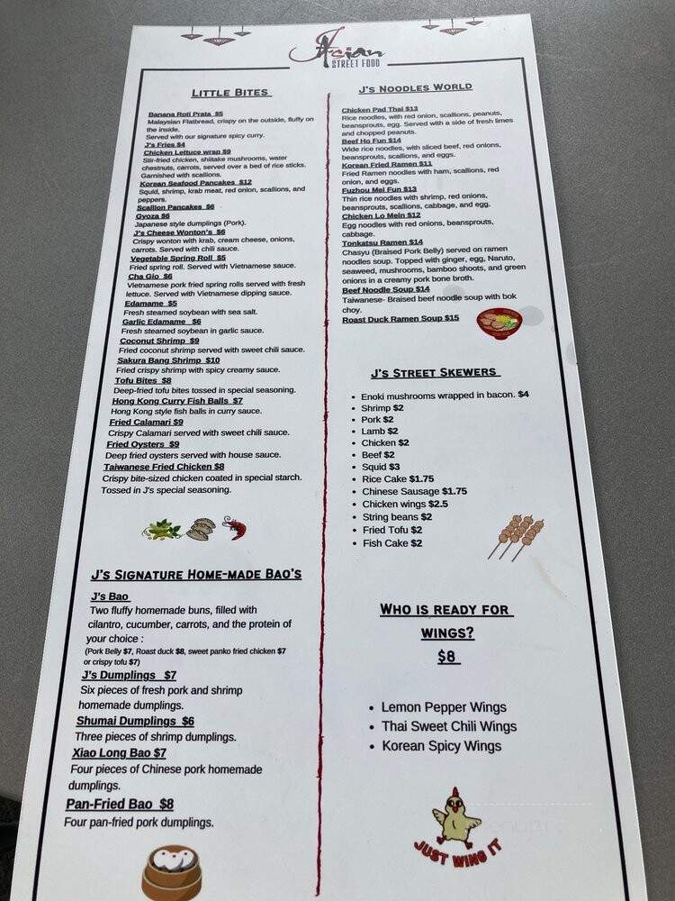 J's Asian Street Food - Tallahassee, FL menu_pic