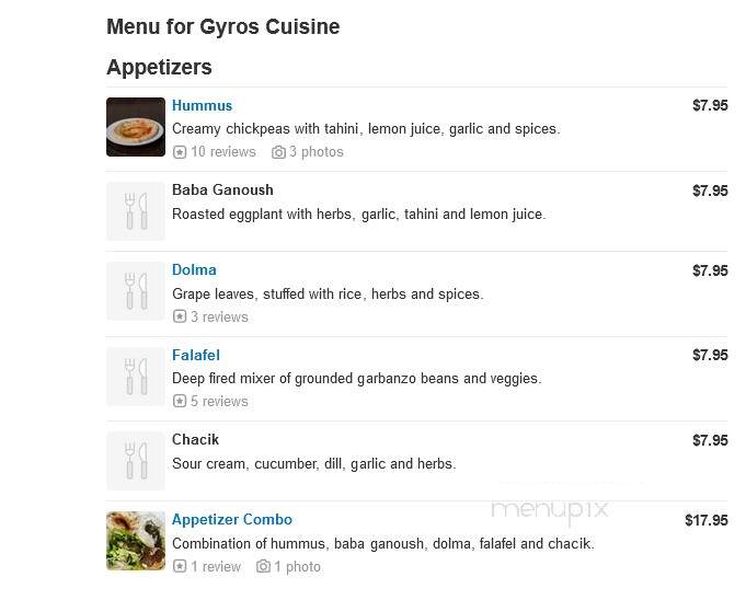 Gyros Cuisine - Discovery Bay, CA menu_pic