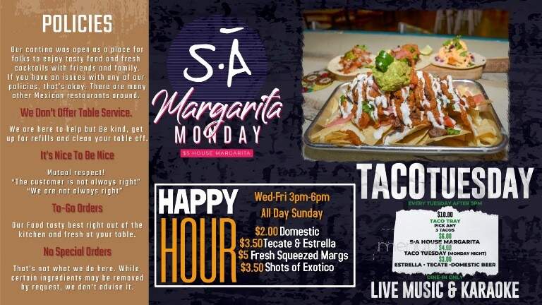 SA Cantina - Gadsden, AL menu_pic