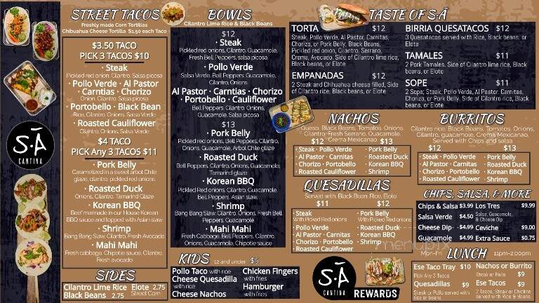SA Cantina - Gadsden, AL menu_pic