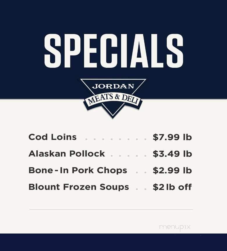 Jordan Meats & Deli - Lakeland, MN menu_pic