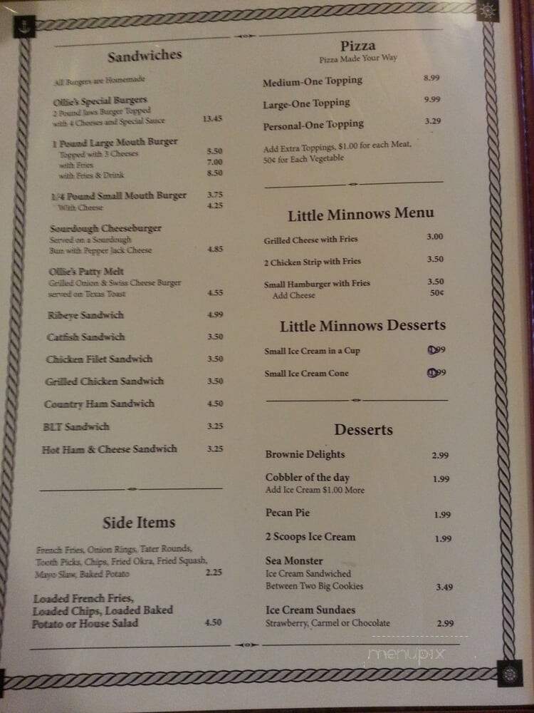 Southern Rock at the Galley - Allons, TN menu_pic