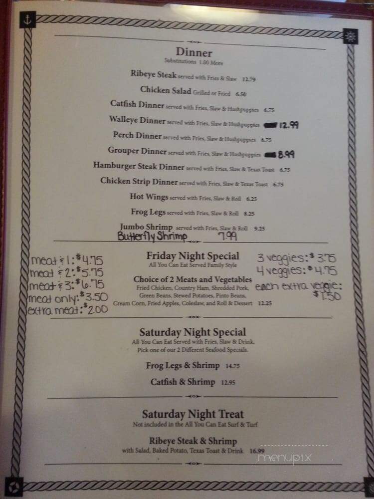 Southern Rock at the Galley - Allons, TN menu_pic