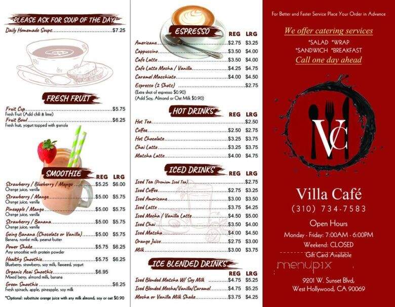 Villa Cafe - West Hollywood, CA