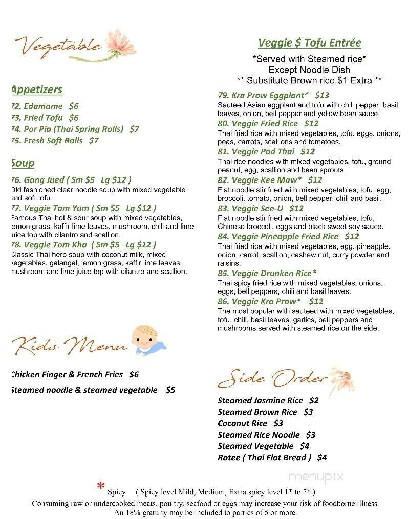 Thai House Restaurant - Edwardsville, PA menu_pic