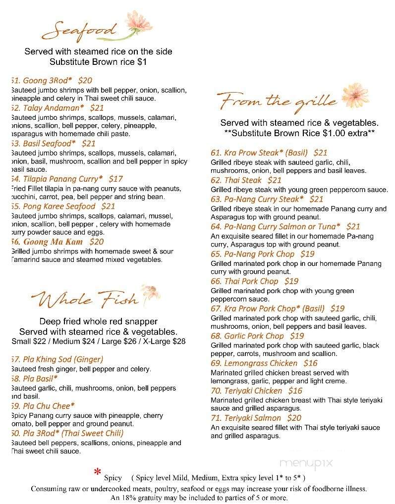 Thai House Restaurant - Edwardsville, PA menu_pic