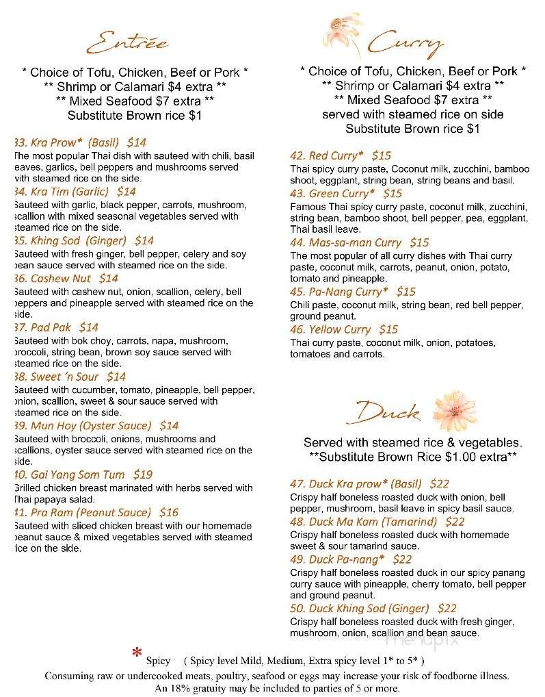Thai House Restaurant - Edwardsville, PA menu_pic