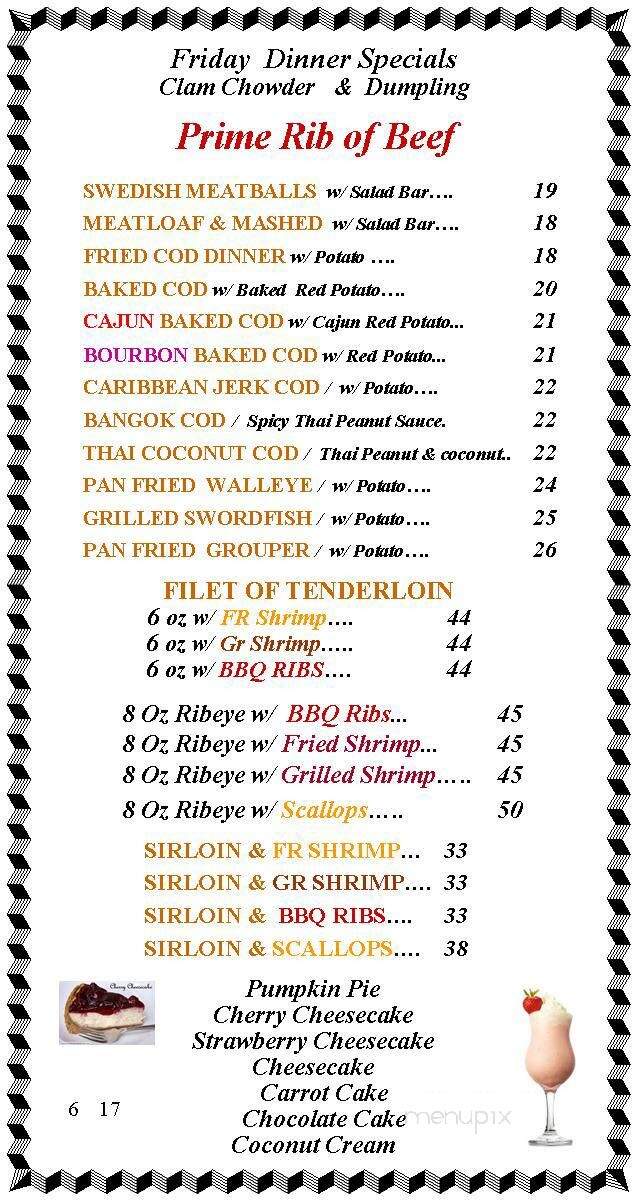 Silvernail Inn - Pewaukee, WI menu_pic