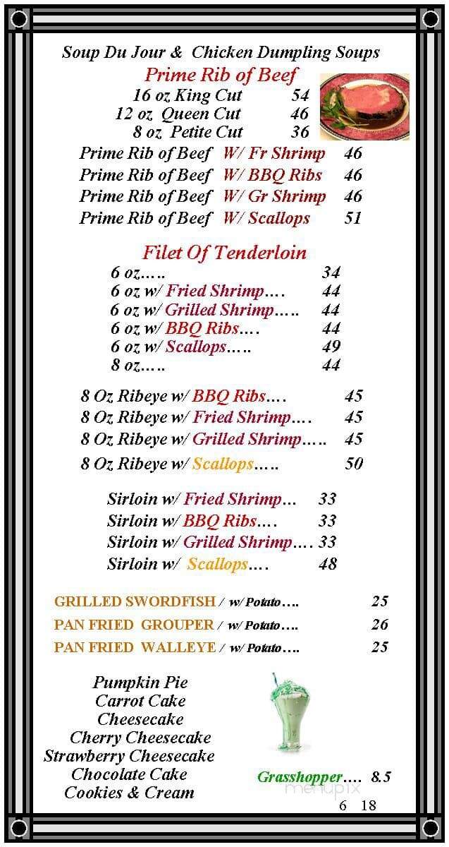 Silvernail Inn - Pewaukee, WI menu_pic