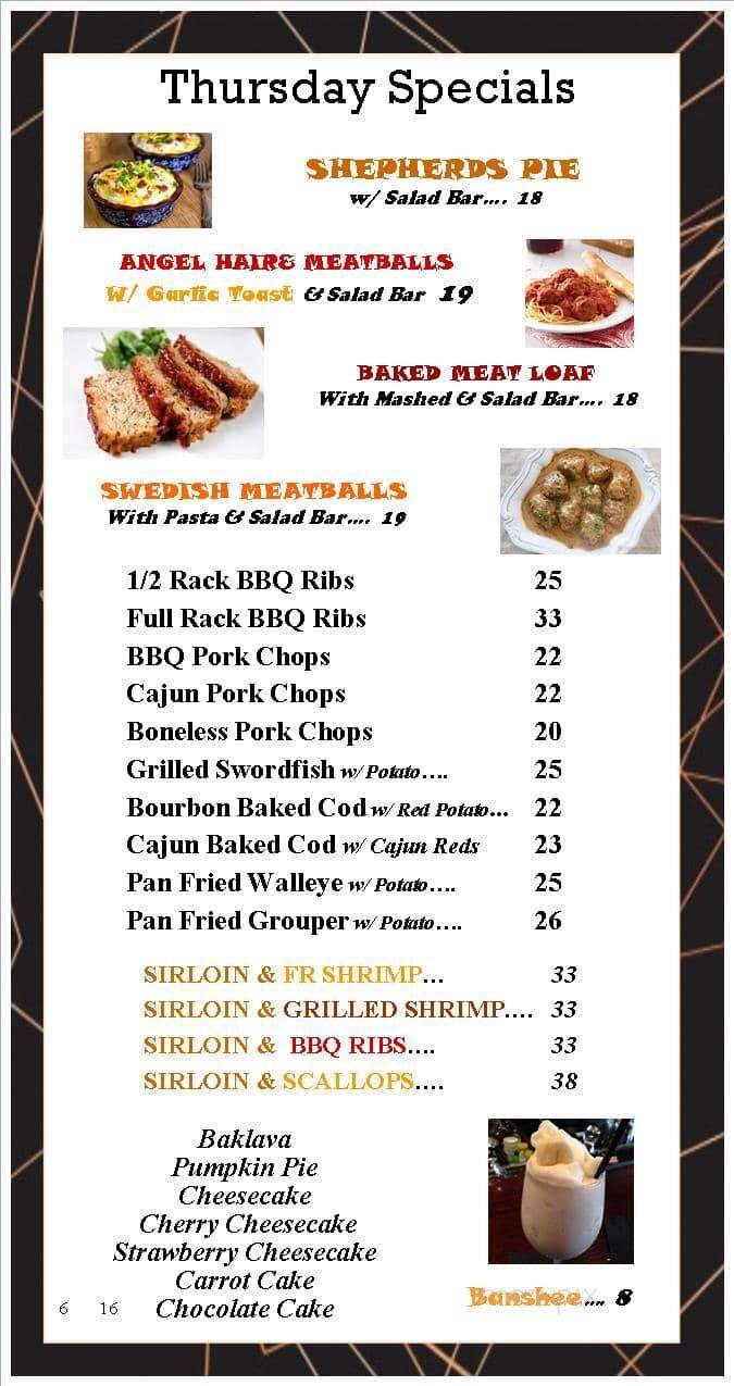 Silvernail Inn - Pewaukee, WI menu_pic