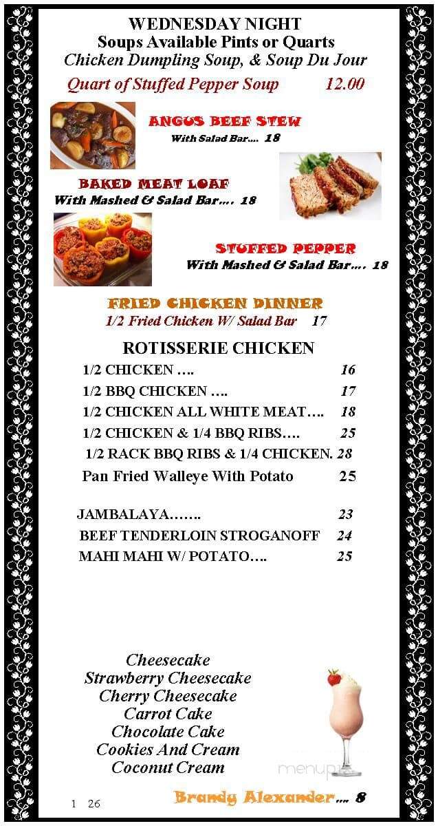 Silvernail Inn - Pewaukee, WI menu_pic