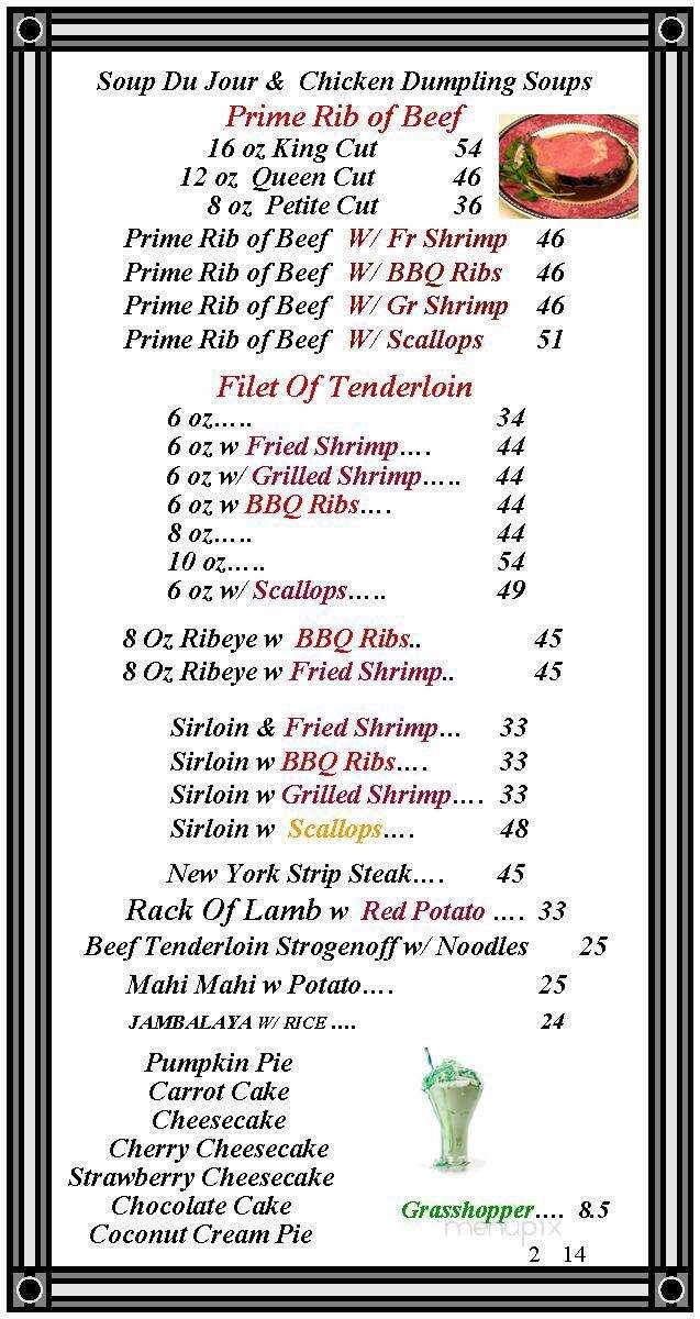 Silvernail Inn - Pewaukee, WI menu_pic