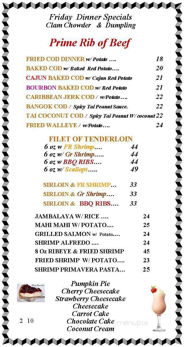 Silvernail Inn - Pewaukee, WI menu_pic