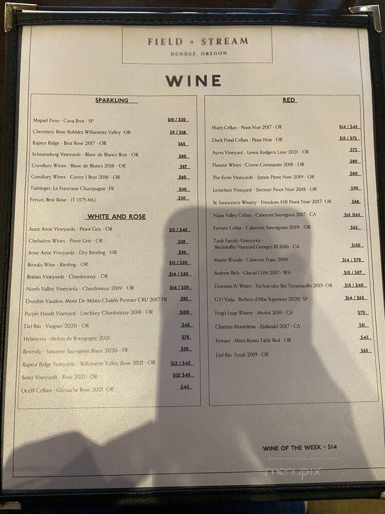 Field + Stream - Dundee, OR menu_pic