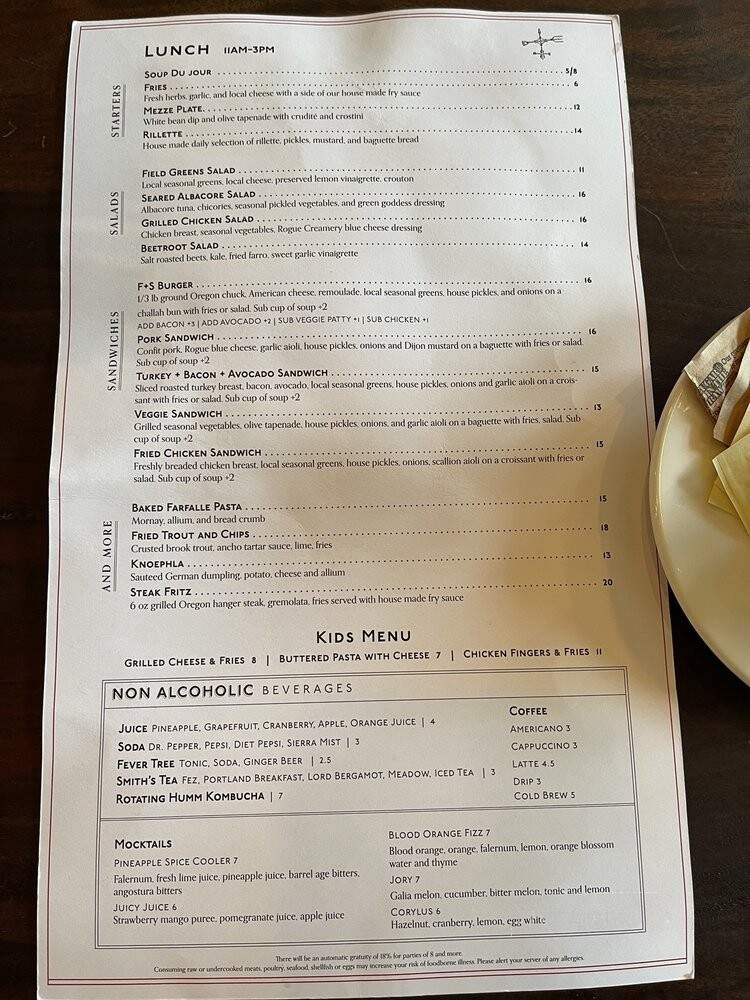 Field + Stream - Dundee, OR menu_pic