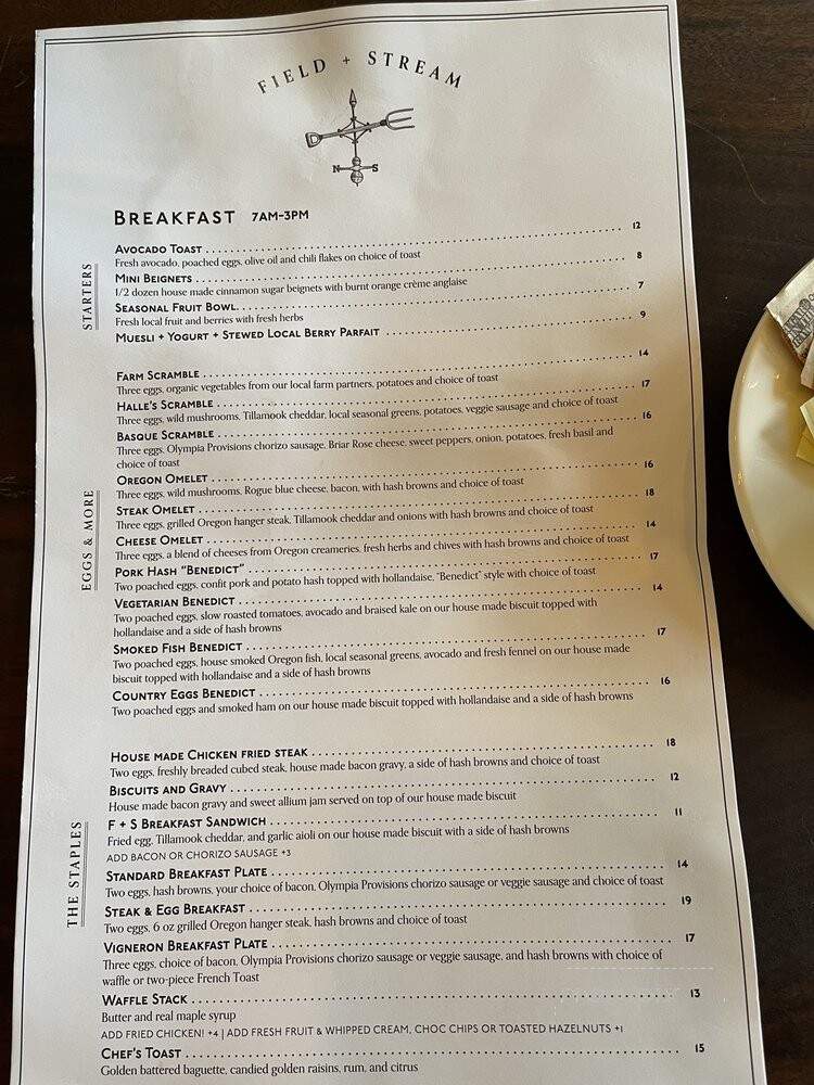 Field + Stream - Dundee, OR menu_pic