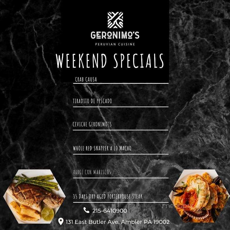 Geronimo's - Ambler, PA menu_pic