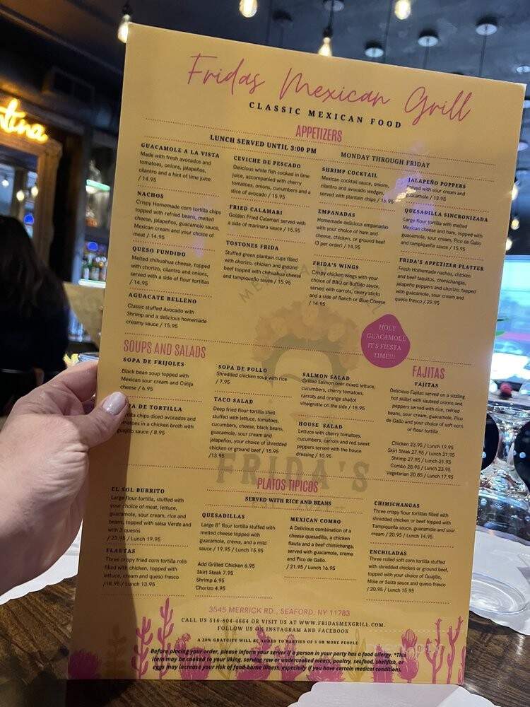 Frida's Mexican Grill - Seaford, NY menu_pic