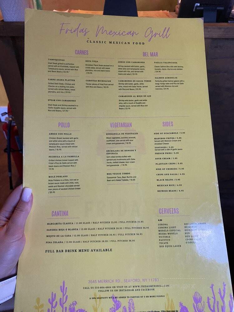 Frida's Mexican Grill - Seaford, NY menu_pic