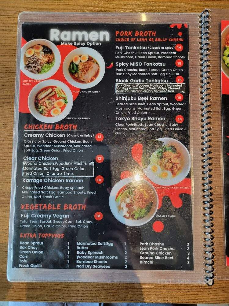 Fuji Ramen - League City, TX menu_pic