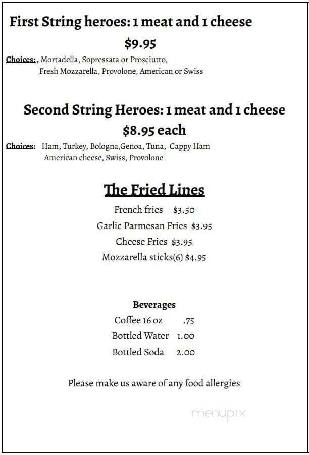 Hometown Heroes - Westerly, RI menu_pic