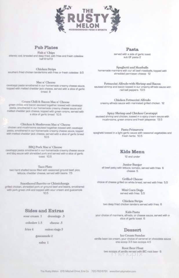 The Rusty Melon - Boulder, CO menu_pic