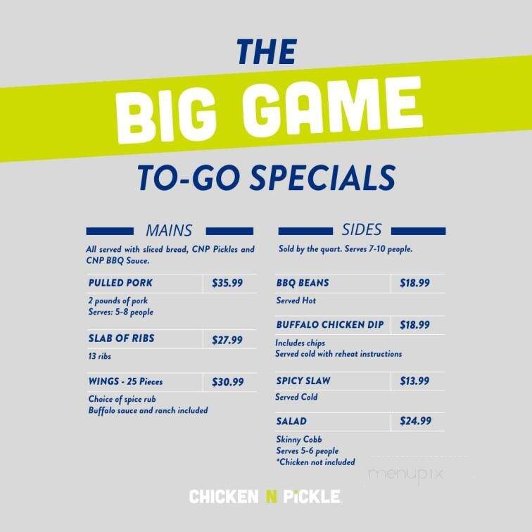 Chicken N Pickle - Grand Prairie, TX menu_pic