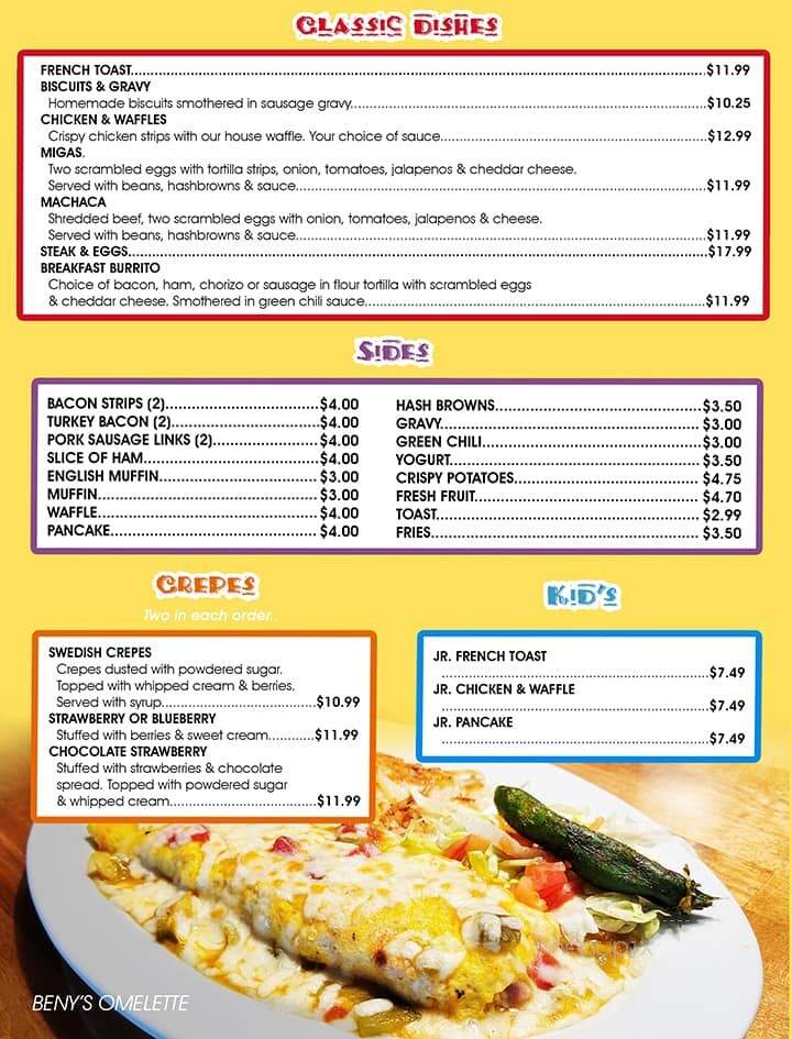 Beny's Authentic Mexican Restaurant and Bar - Pagosa Springs, CO menu_pic