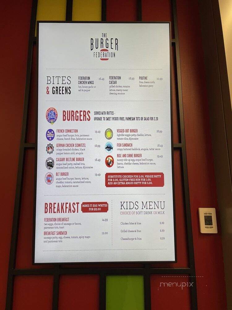 The Burger Federation - Calgary, AB menu_pic
