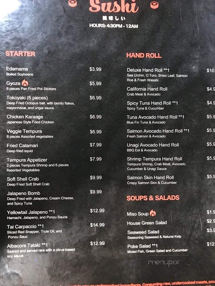 Mj Sushi - Danville, CA menu_pic