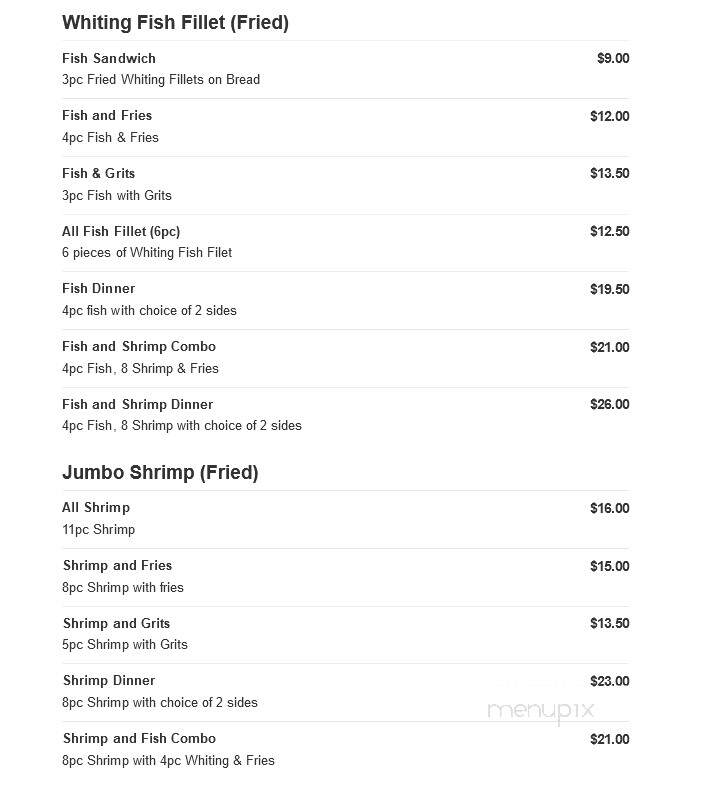 Seafood Haven - Tobyhanna, PA menu_pic