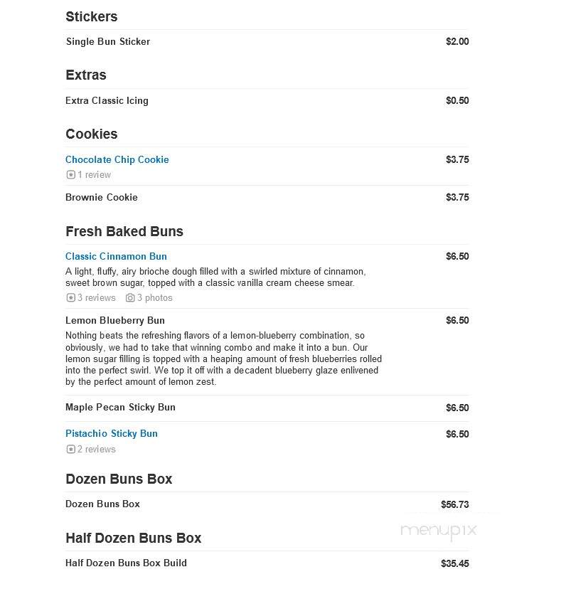 City Buns - West Chester, PA menu_pic