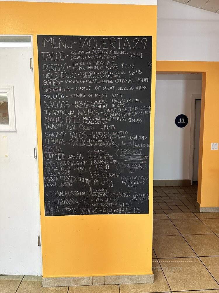 Taqueria 29 - Twentynine Palms, CA menu_pic