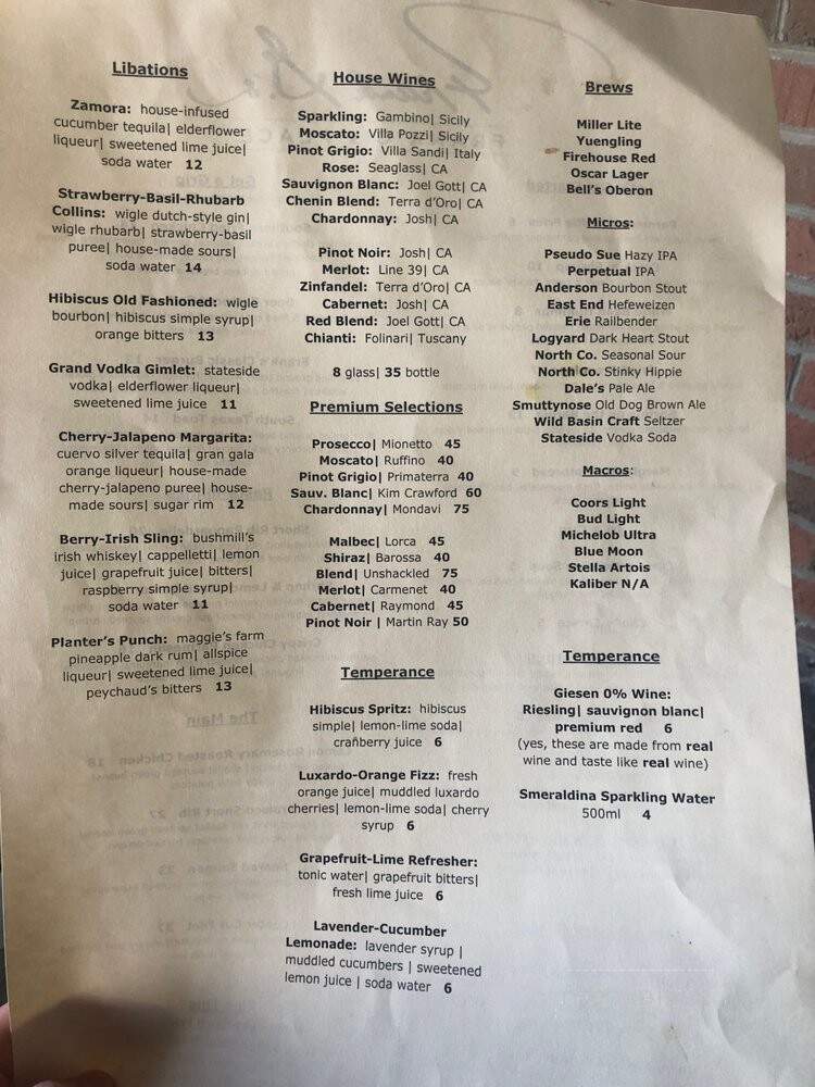 Frank G's Place - Beaver, PA menu_pic