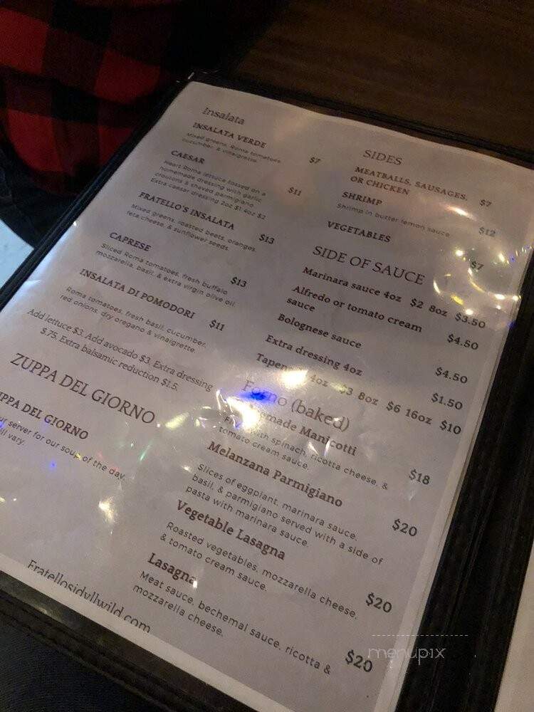 Fratello's Ristorante & Pizzeria - Idyllwild, CA menu_pic