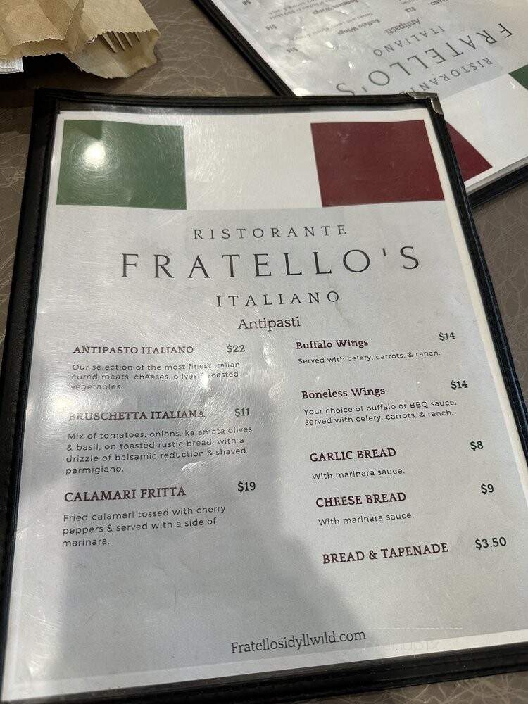 Fratello's Ristorante & Pizzeria - Idyllwild, CA menu_pic