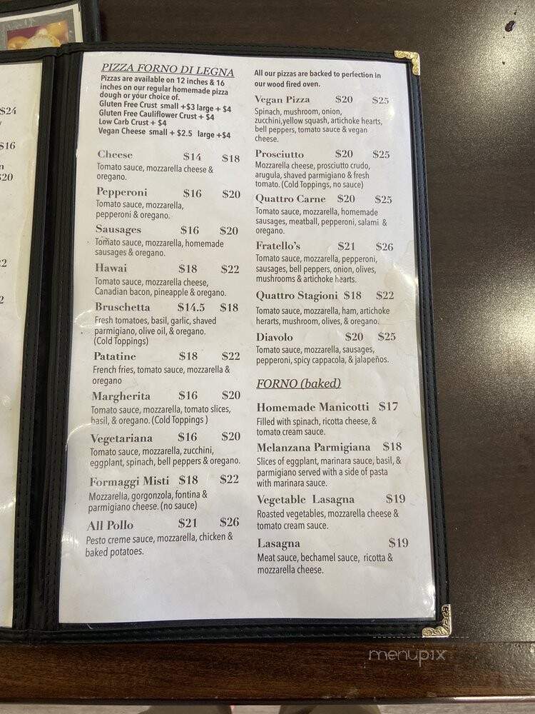 Fratello's Ristorante & Pizzeria - Idyllwild, CA menu_pic