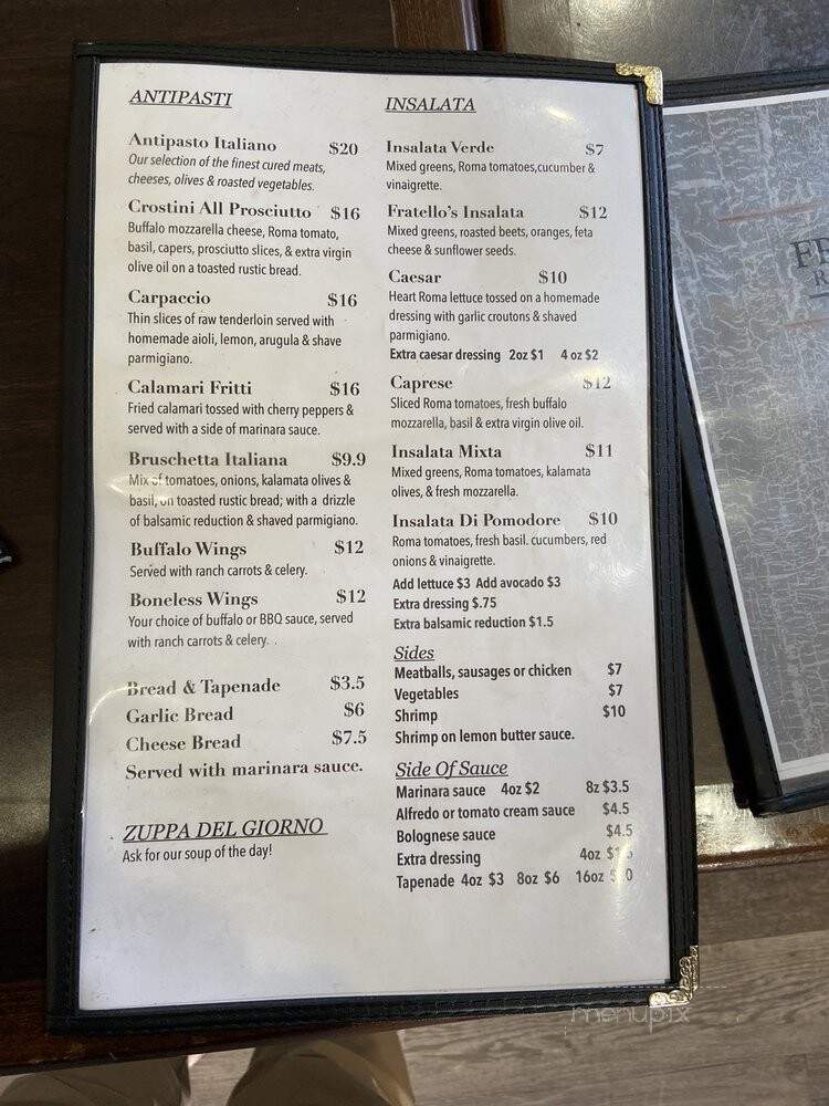 Fratello's Ristorante & Pizzeria - Idyllwild, CA menu_pic