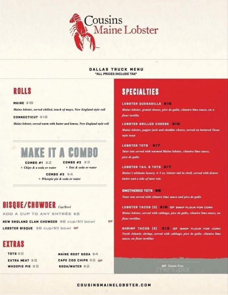 Cousins Maine Lobster - Dallas, TX menu_pic