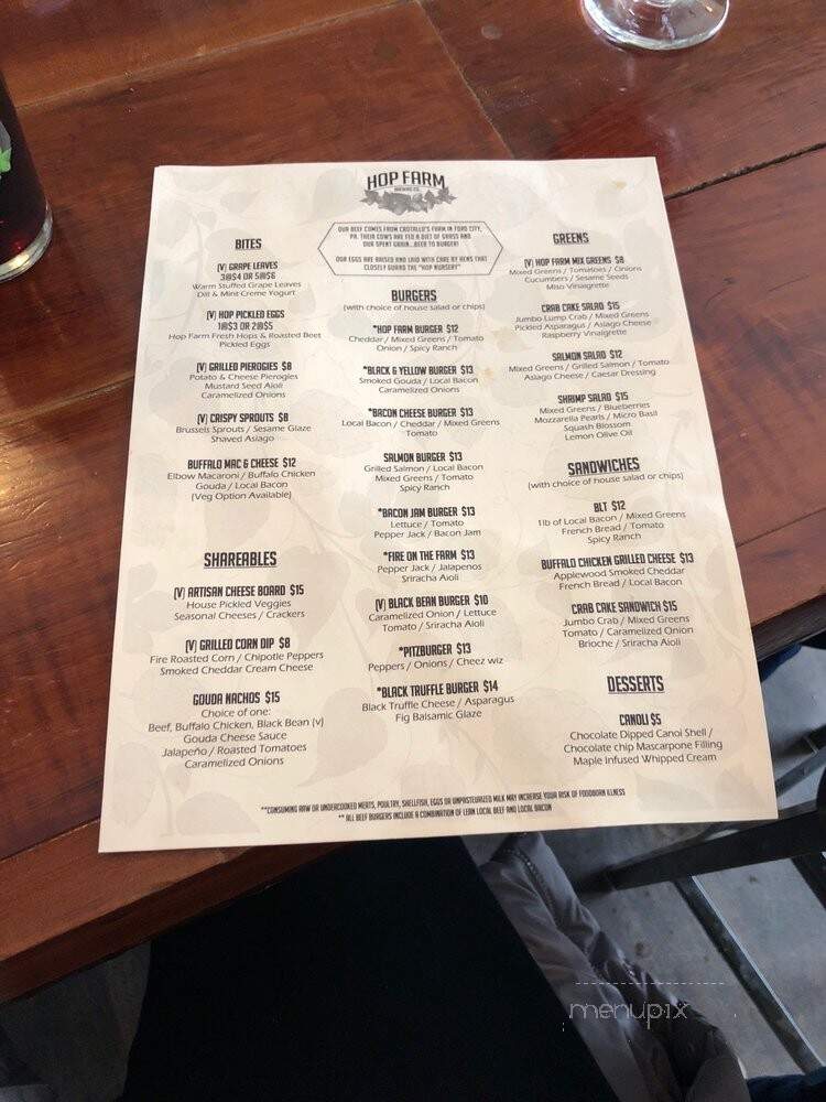 Hop Farm Brewing Co. - Pittsburgh, PA menu_pic