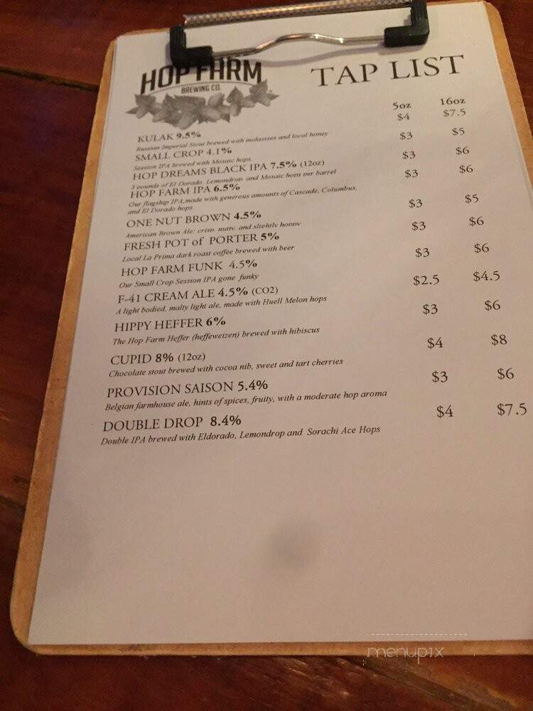 Hop Farm Brewing Co. - Pittsburgh, PA menu_pic