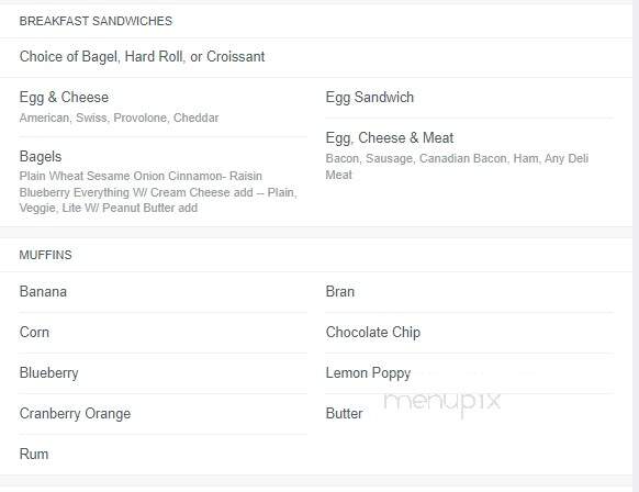 Sanibel Deli and Coffee Factory - Sanibel, FL menu_pic