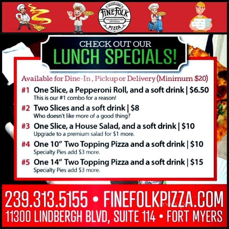 Fine Folk Pizza - Fort Myers, FL menu_pic