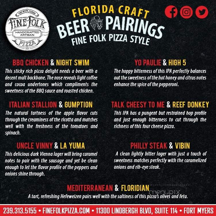 Fine Folk Pizza - Fort Myers, FL menu_pic