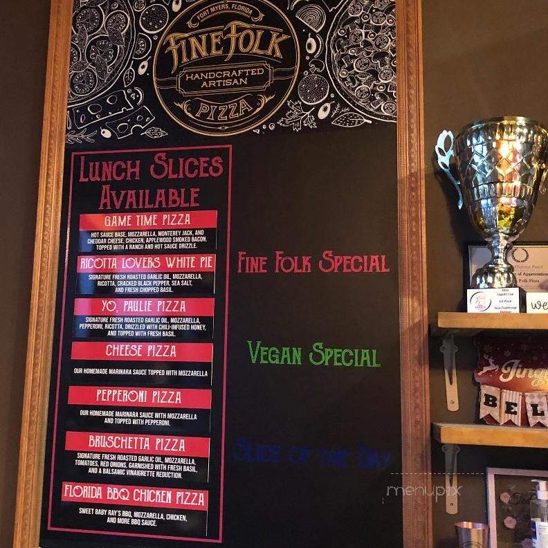 Fine Folk Pizza - Fort Myers, FL menu_pic