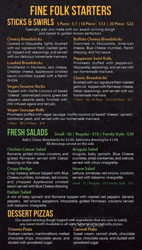 Fine Folk Pizza - Fort Myers, FL menu_pic
