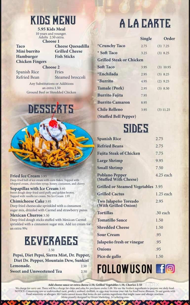 Mi Casita - Gadsden, AL menu_pic