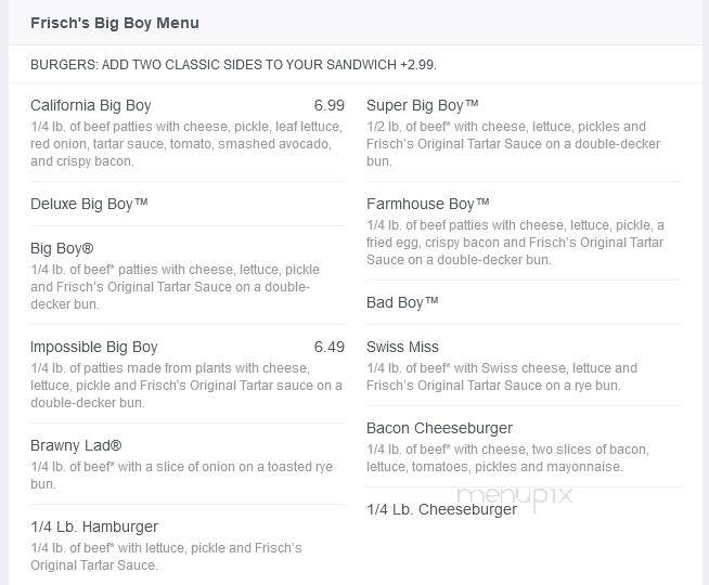 Frisch's Big Boy Restaurant - Loveland, OH menu_pic