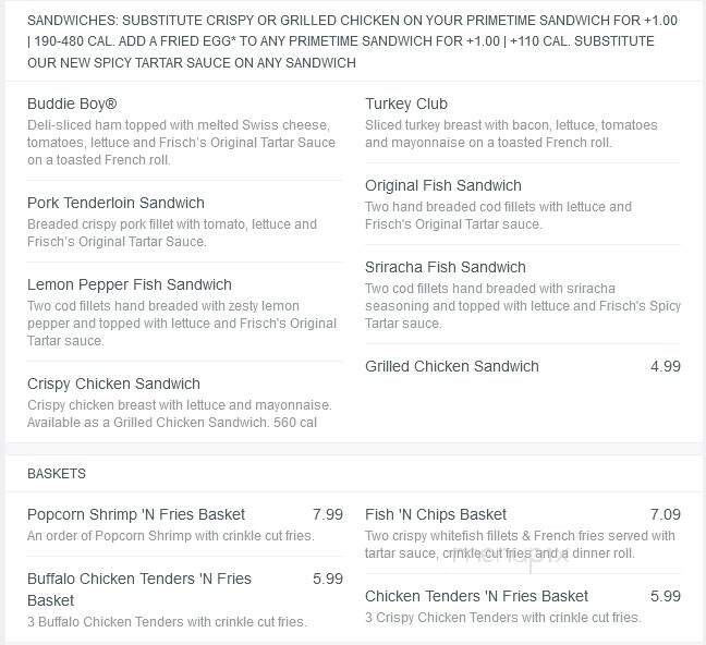 Frisch's Big Boy Restaurant - Loveland, OH menu_pic