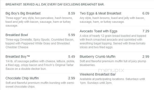 Frisch's Big Boy Restaurant - Loveland, OH menu_pic